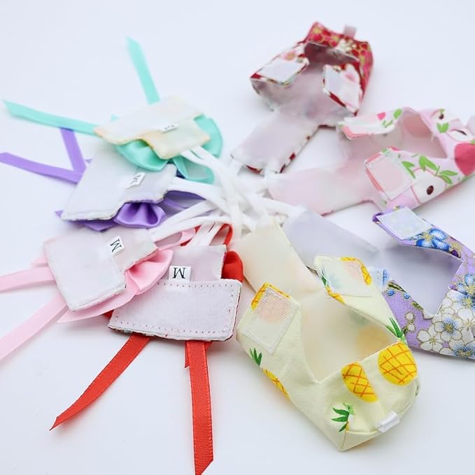 6pcs Bow Bird Diaper Set, Soft Reusable Flight Suit Clothing for Parrots Budgies Cockatiels — Cleaner Indoor Bonding & Training(L)