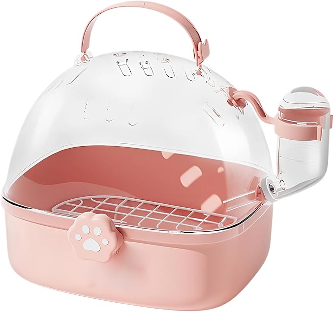 Genérico Hamster Carrier | PVC Chinchilla Carrier Cage with Water Bottle | Spacious Bird Carrier Accessories | Perfect for Parrots Parakeets and Nymphs