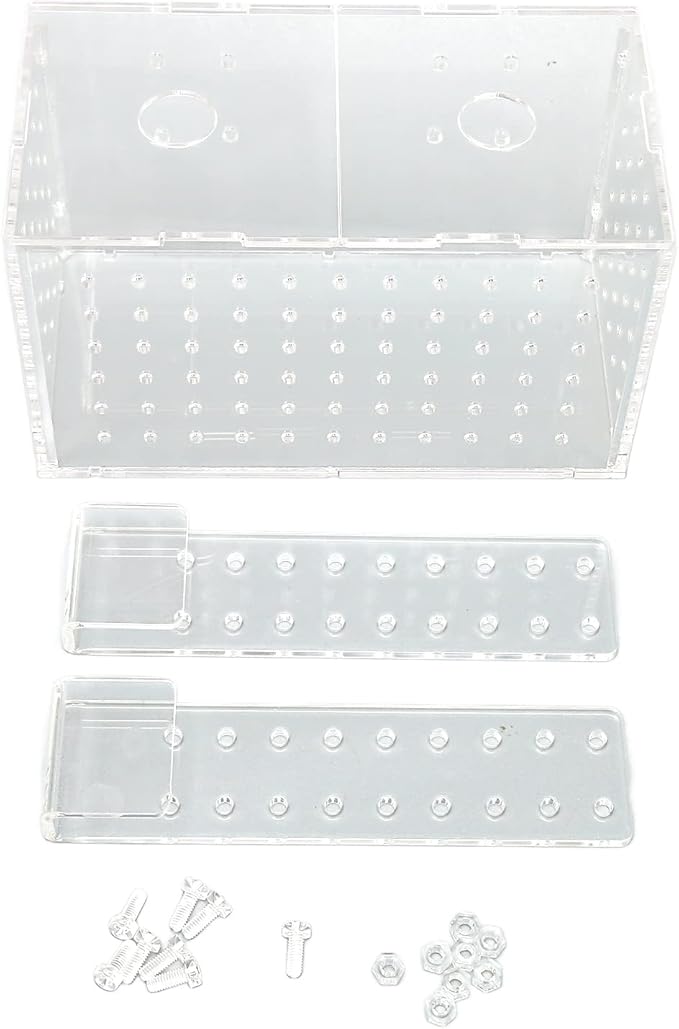 Fish Breeding Isolation Box Acrylic Aquarium Hatchery Transparent with Adjustable Hook - High Visibility, Secure Lid, Suitable for Small Fish Tank Use (17 * 9 * 10CM)