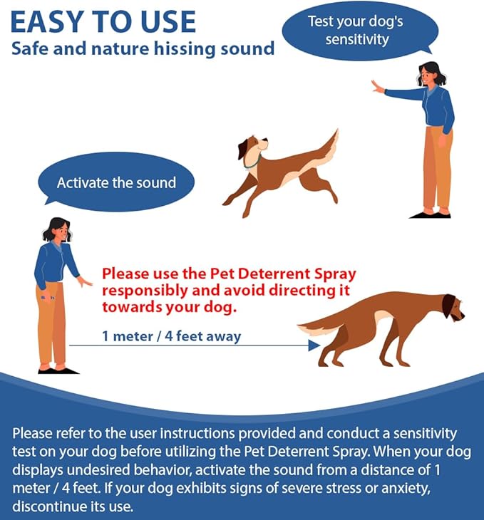 Pet Instructor Spray for Dog, 75ml Spray Corrector Dog Trainer, Safe Humane & Effective Stop Barking, Jumping Up, Food Stealing, Dog Fights & Attacks, Help Stop Unnecessary Dog Behaviour (4 Pack)