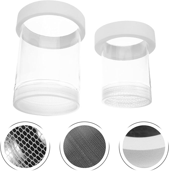 Beaupretty Aquarium Floating Fish Breeder Box Small Incubator with Coarse and Fine Mesh Nets White Set Isolation Hatchery for Guppy Betta Shrimp Fry Tank Separation