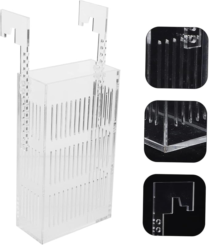 BESPORTBLE Acrylic Fish Breeding Box for Betta Fish Tank Mini Isolated Hatchery Divider for Shrimp and Fry Hanging Aquarium Nursery Planting Holes