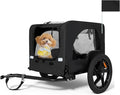 Collapsible Pet Bike Trailer, Portable Dog Bicycle Trailer with Enhanced Safety Design, Weatherproof & Ventilated Pet Carrier for Small to Medium Pets Up to 66 lbs (Black)