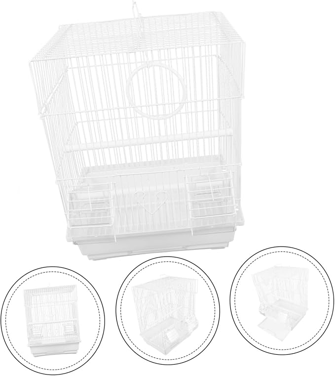 Portable Bird Carrier Cage Lightweight Iron Pet Travel Cage for Parrots and Parakeets with Air Circulation and Iron Construction for Hiking and Outings