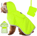 Lukovee Dog Raincoat, Adjustable Dog Rain Jacket with Clear Hooded Double Layer for Large Medium Small Dogs Puppies, Waterproof Rain Coat Poncho with Reflective Storage Pocket & Rim (Green, XS)