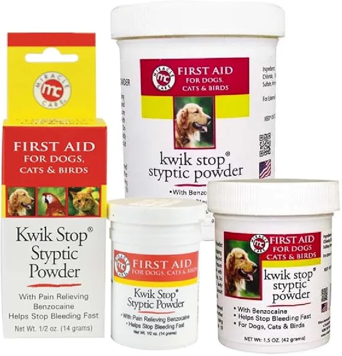 Styptic Kwik Stop Dog Cat Bird Ferret Helps Stop Bleeding Fast Powder Gel Pads or Swabs (90 Count Pads)