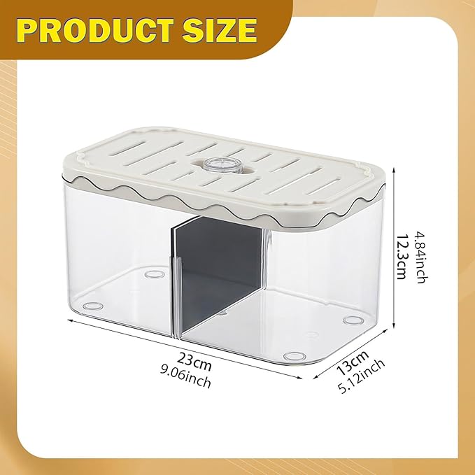 Tabletop Fish Tank Aquarium Breeding Box Box with Removable Divider for Betta, White