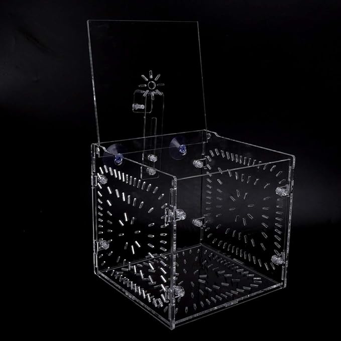 Fish Tank Breeding Box Acrylic Isolation Incubation, Adjustable Height, Transparent - Durable Material, Stable Attachment, Ideal for Aggressive and Sick Fish (15CM*15CM*15CM)
