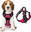 BARKBAY Dog Harness No Pull with ID Tag Pocket - Heavy Duty, Reflective, Easy Control for Large Dogs(Pink/Black,M)