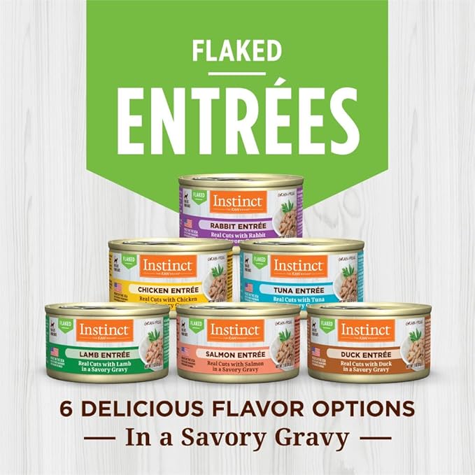 Instinct Flaked Entrée Wet Canned Cat Food - Duck, 3 Ounce (Pack of 24)