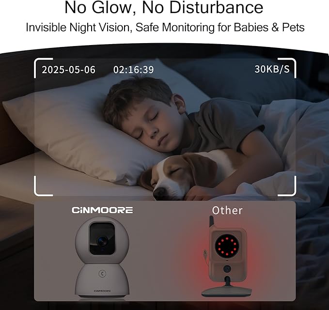 5G Indoor Camera, 3K Pet/Dog Camera with Phone App/Speaker, 64GB SD Card Included No Subscription, PTZ WiFi Baby Monitor for Home Security, 0-Glow Night Vision, Free AI Detection