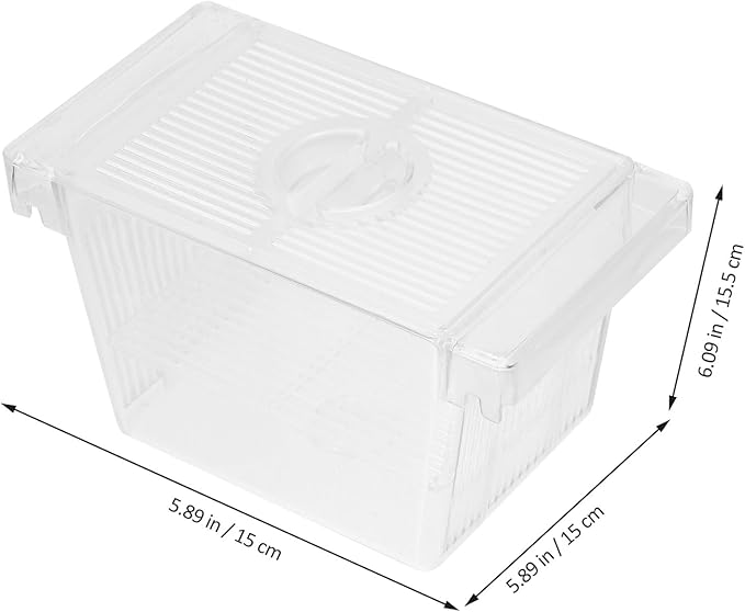 Fish Incubator Box with Divider Aquarium Breeding Hatchery for Betta Isolation, Aquarium Overflow and Nursery Box for Fish in Home Tanks