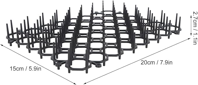 12Pcs Cat Deterrent Mat, Anti Cat Dog Network with Spikes, Indoor Outdoor Training Plastic Spike Mat for Keeping Away Cats Dogs, Protecting Plants Furniture Cars Sofas