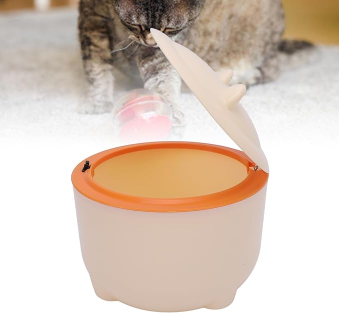 Odor Free Cat Litter Trash Can, Press Type Enclosed Design with, Includes Liner for Easy Cleanup, Compact Pet Waste Container