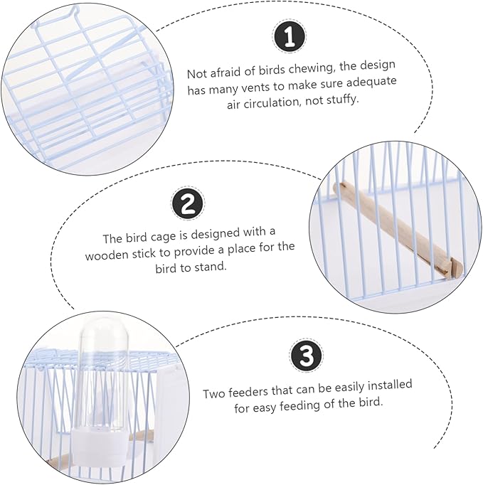 Yardwe 1set Portable Bird Carrier Cage for Travel Compact Bird Cage for Parrots Budgies Lightweight Design Handle for and Security