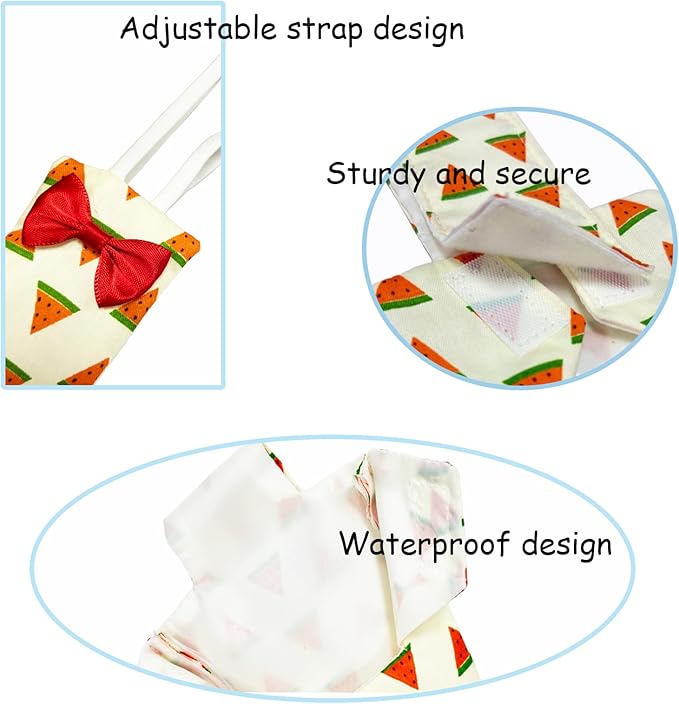 Bird Diapers, Bird Leash Harness and Diaper Set, Parrot Nappy, Diapers for Birds Cockatiel Parrot (XL-Watermelon)