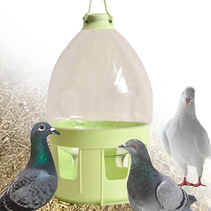 Pigeon Water Dispenser Bird Drinker Large Capacity Automatic Pet Water Pot Container Drinker Bottle for Parrot Lovebirds Duck, 4L