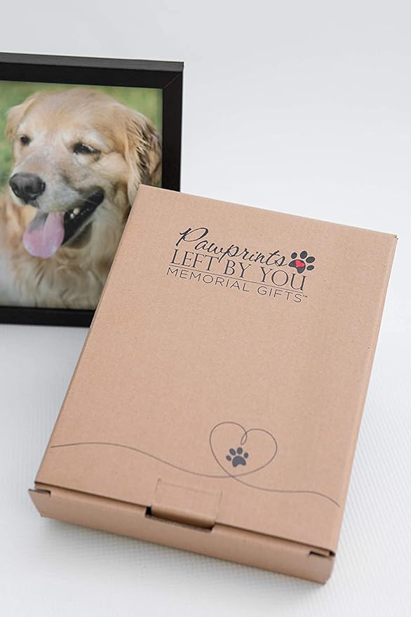 Pawprints Pet Memorial Frame with Pawprints Left by You Poem- Touching Dog Sympathy Gift for Pet Loss Remembrance