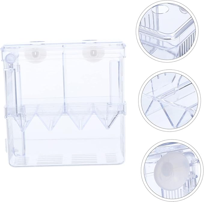 Breeding Tank Transparent Aquarium Box for Fish Hatchery Cup Isolation Box Dual Compartment Design Efficient for Fish Breeding