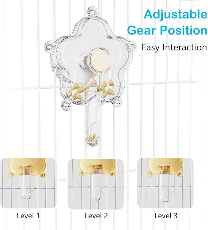 BNOSDM Bird Foraging Toys Cockatiel Foraging Wheel Parrot Cage Spinning Toys Parakeet Enrichment Puzzle Feeder Toy for Budgies Lovebirds Canaries (Transparent)