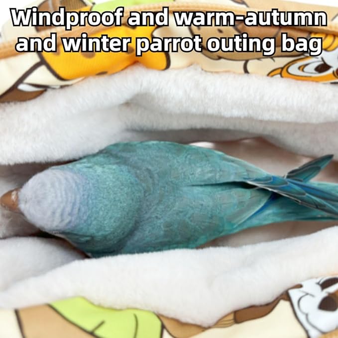 Warm Bird Carrier Bag for Winter Shoulder/Hand Bag Outdoor Portable Travel Carrier with Air Holes for Parakeets Lovebirds Conures Quarkes Caique (Yellow,Medium)