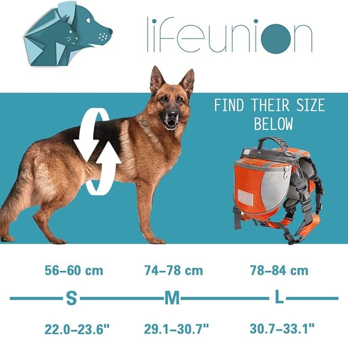 Polyester Dog Saddlebags Pack Hound Travel Camping Hiking Backpack Saddle Bag for Small Medium Large Dogs (Blue,L)