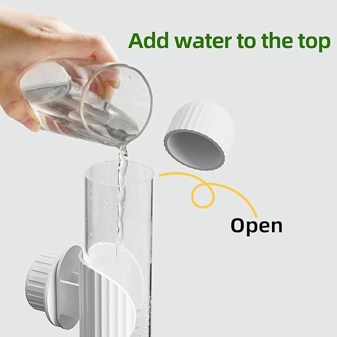 9.4 Fl Oz Bird Water Feeder No Mess Bird Cage Suspended Automatic Water Dispenser Parakeet Cockatiel Finch Lovebirds Budgies Canary (White, 9.4 fl oz (280ml))