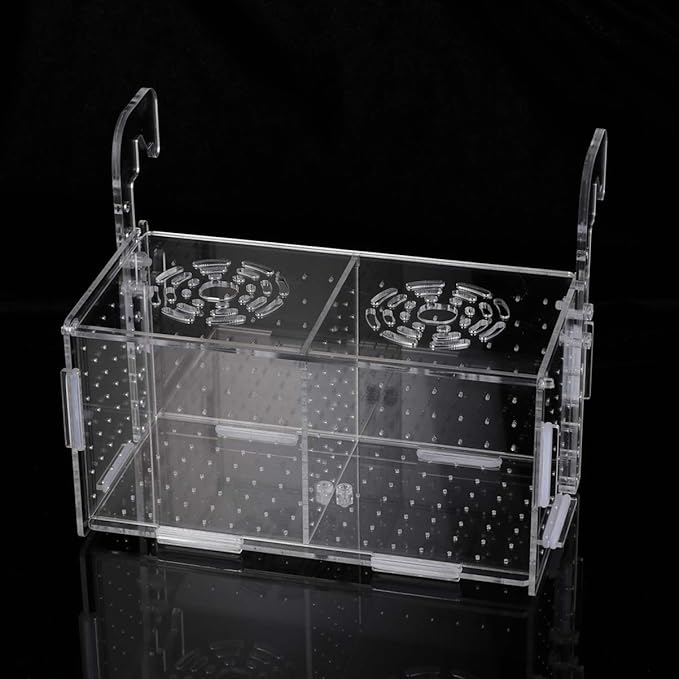 Aquarium Fish Breeding Box - Transparent Acrylic Fish Tank Hatchery Hanging Incubator for Shrimp Clownfish (Hook 201011cm)