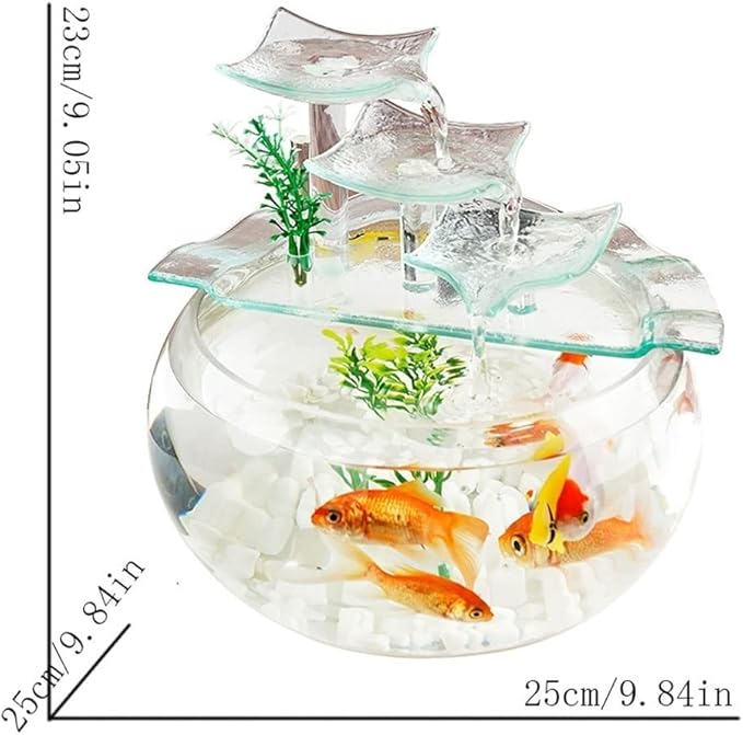 Fish Bowls Hydroponic Plant Container Goldfish Bowl Fish Tank Goldfish Flowing Water Ornament Glass Mini Desktop Home Living Room Aquarium Starter Kits Aquarium Entry Fish Tank (Color : C)