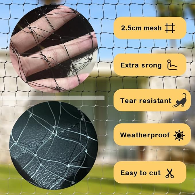 Cat Balcony Net Cat Netting Balcony Rail Net Cat PET Balcony Anti Fall Netting Cat Fence Nets Transparent Nylon Pet Mesh Fence Anti Fall Netting for Balcony Window Stairs (10 * 33ft, White)