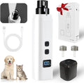 Dog Nail Grinder, Electric Pet Nail Grinder with 2 Speed Digital USB Rechargeable Dog Nail Trimmer Nail Claw Clippers with LED Lighting Quiet Paws Grooming for Large Medium Small Dogs Pet