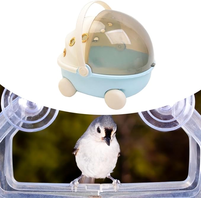 Heated Bird Carrier Bag Winter Warm Bird Nest Sturdy Small Animal Carry Cage for Finch Parrots Hiking Traveling, Blue