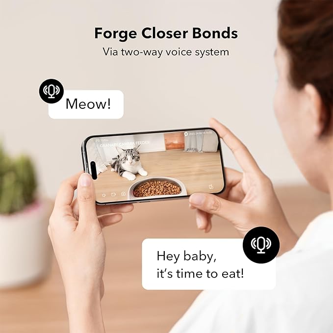 PETLIBRO Automatic Cat Feeder with Camera, 1080P HD Video with Night Vision, 5G WiFi Pet Feeder + 2-Way Audio, Low Food & Blockage Sensor, Motion & Sound Alerts for Cat & Dog Single Tray (Pack of 4)