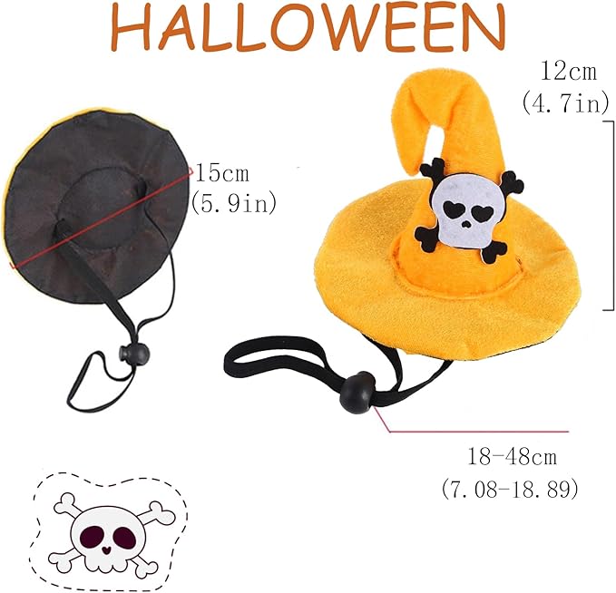 1PC Dog Halloween Day Costume - Dog Cat Halloween Hat Pet Adjustable Headpiece Hat Pet Skull Costume Soft Pet Hat Cute Hat for Dogs and Cats