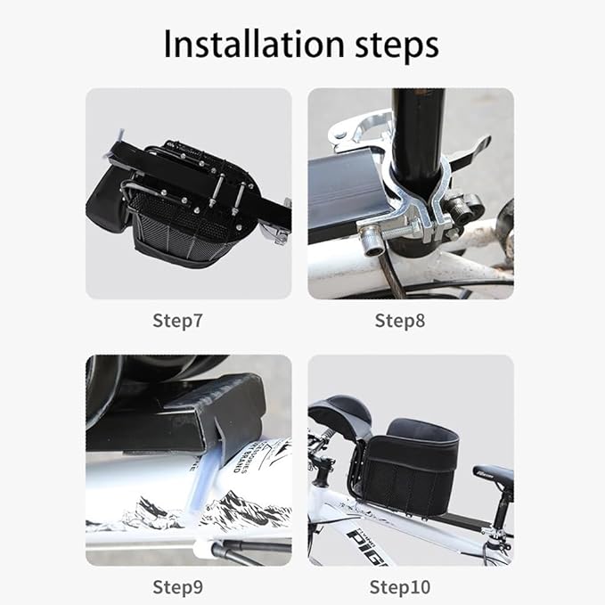 Bike Dog Carrier Front Mount – Bicycle Pet Seat with Safety Tether, Quick-Release Clamp & Padded Liner for Small Dogs, Handlebar/Top-Tube Dog Bike Basket
