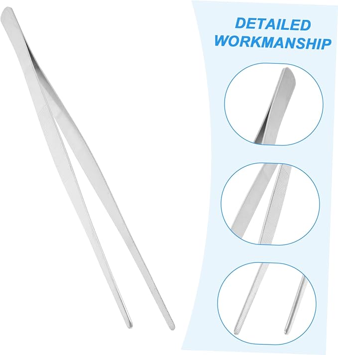 Stainless Steel Long Tweezers for Aquarium Straight Tweezer Comfortable Grip