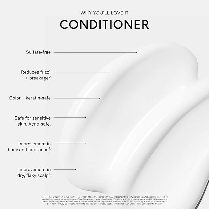 SEEN Conditioner, Scented - Non-Comedogenic Hair Conditioner - Dermatologist-Developed - Safe for Sensitive, Eczema & Acne Prone Skin