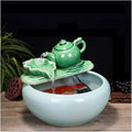 Fish Tabk Aquarium Fish Tankchinese Style Ceramic Flow Water Fountain Office Living Room Table Top Fish Culture Bowl Aquarium Starter Kits Cool Fish Tank(B,23cm)