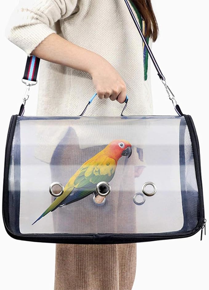 Bird Carrier Portable,Lightweight Breathable Parrot Outgoing Bags,Small Pet Carrier Bag with Shoulder Strap,Bird Rat Guinea Pig Squirrel Carrier_S