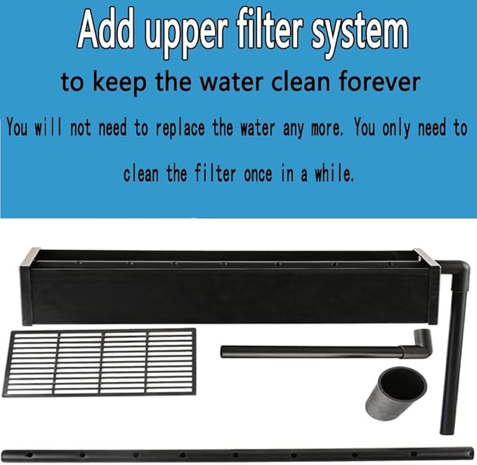 Black Fish Tank 124Gal LED Aquarium Kit Upright Fish Tank Large Glass Fishbowl Glsaa Bar for Patios Living Office Room and Kitchen