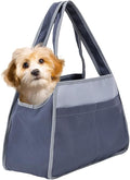 Dog Cat Purse Carrier for Small Pets, Dog Carrier with Secure Harness Clip, Zipper Closure Small Dog Cat Bag Carrier for Pets-Blue, Up to 15 Lbs