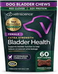 VETRISCIENCE Bladder Health Chews, Vetri Bladder Supplement for Dogs, Incontinence Support, Reduce Urine Leakage and Overactive Bladder, Soy Protein and Red Clover, Chicken, 60 Count