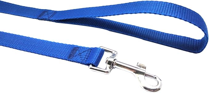 Nylon Training Dog Leash for Small Medium Large Dogs, 15ft 20ft 30ft 50ft Long Leash Dog/Puppy Lead for Obedience Recall Training, Camping (1" x 15ft, Blue)