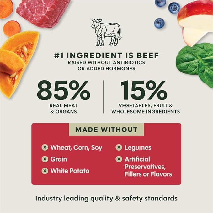 Instinct Freeze-Dried Meals, FreshDried Bites, Natural Dog Food, Grain-Free - Grass-Fed Beef, 14 oz. Bag