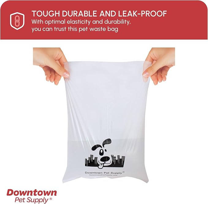 Downtown Pet Supply Scented Poop Bags for Dogs with Dispenser, 1000 Count - Leak-Proof Dog Waste Bags and Bone-Shaped Dog Poop Bags Holder for Leash - Lavender Scented, 12.5" x 8.5"