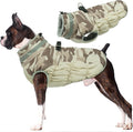 Lelepet Warm Dog Winter Coat Dog Coats for Large Dogs Waterproof Dogs Jacket with Harness Built in Reflective Cold Weather Coats Zip-Up Winter Fleece Vest Snowsuit Boston Terrier Desert Camo L