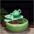 Fish Tabk Aquarium Fish Tankchinese Style Ceramic Flow Water Fountain Office Living Room Table Top Fish Culture Bowl Aquarium Starter Kits Cool Fish Tank(A,42cm)