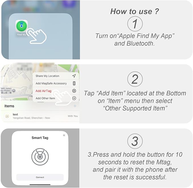 GPS Tracker for Cats, Waterproof GPS Cat Trackers Cats Collar with Bells, No Subscription, GPS Cat Collar, Adapt with Apple Find My (iOS Only) Finder Tag for Vehicles, Pets, Kids (Blue)