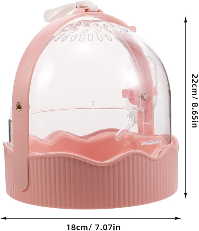 Portable Parrot Travel Cage with Large Ventilated Space, Lightweight Outdoor Bird Carrier for Small to Medium Birds, Pink Parakeet Travel Cage for Outdoor Use