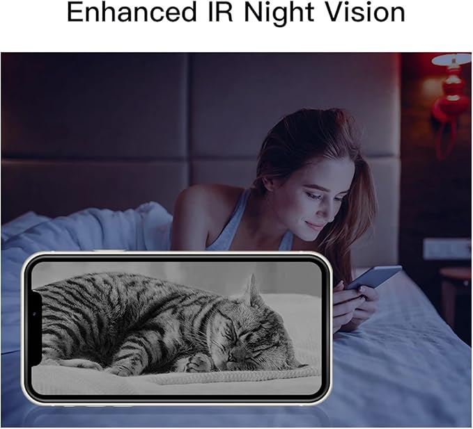 1080P WiFi Camera Indoor IP Camera Pet Monitor 360° PTZ Home Security Surveillance Motion Detection(U/S,Camera Add 64G)